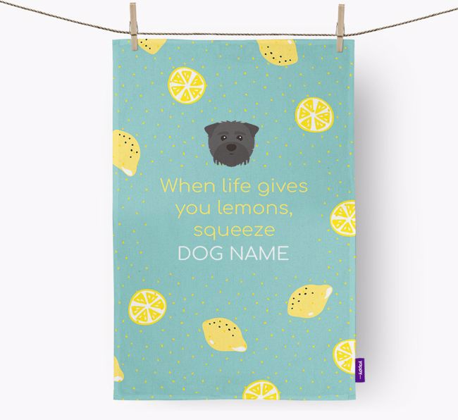 Personalised 'When Life Gives You Lemons' Dish Towel with {breedFullName} Icon